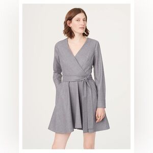 Club Monaco Wool Blend Gray wrap dress